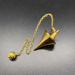 Gold Plated Cone Point Metal Pendulum / Divination & Spiritual Healing