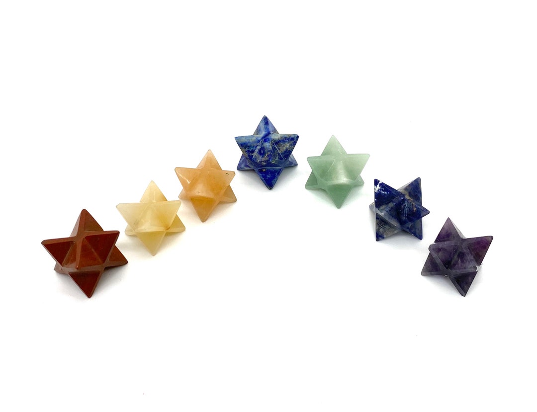 7 Chakra Merkaba Star Gemma Geometrica Multi Pietra Cristallo - Foto 6