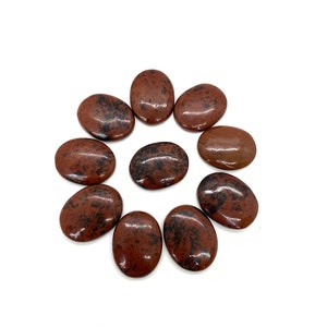 Mahogany Obsidian Palm Stone / Healing Engraved Palm Stone / Worry Stone / Palmstone / Small Crystal