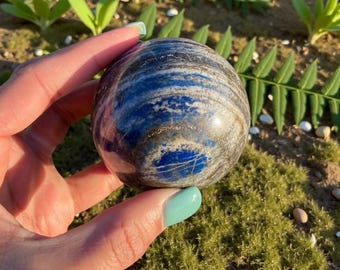 Lapis Lazuli Sphere – Metaphysical Crystal Ball, 65mm