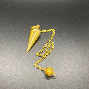 Gold Plated Cone Ring Metal Pendulum / Divination & Spiritual Healing