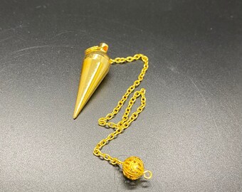 Péndulo de metal de anillo de cono chapado en oro / Adivinación y curación espiritual