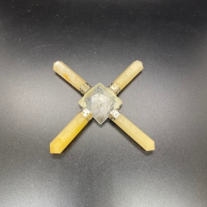 Crystal Quartz And Yellow Aventurine Gemstone Energy Generator