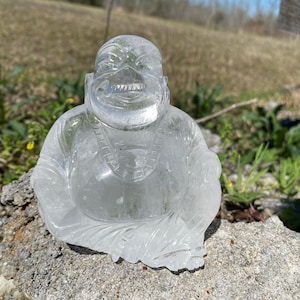 Flashy Crystal Laughing Quartz Buddha  578 GMs