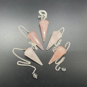 Rose Quartz 12 Facet Gemstone Pendulum / Healing Dowsing Energy Balancing