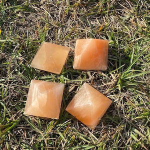 Orange Selenite Pyramid / Crystal Gemstone Pyramid