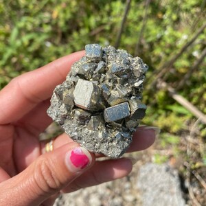 Natural Pyrite Cluster , Raw Pyrite Peru