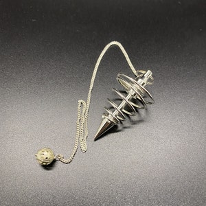Silver Plated Spiral Vortex Metal Pendulum / Divination & Spiritual Healing