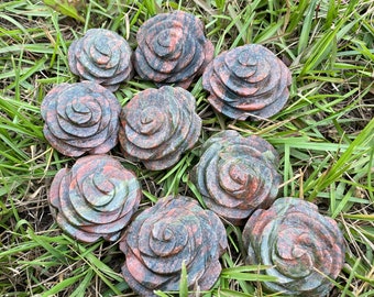 Natural Unakite Stone Rose Flower | Pink Quartz | Love Stone Rose Flower for Valentine Day ,Mother's day, Carving Rose