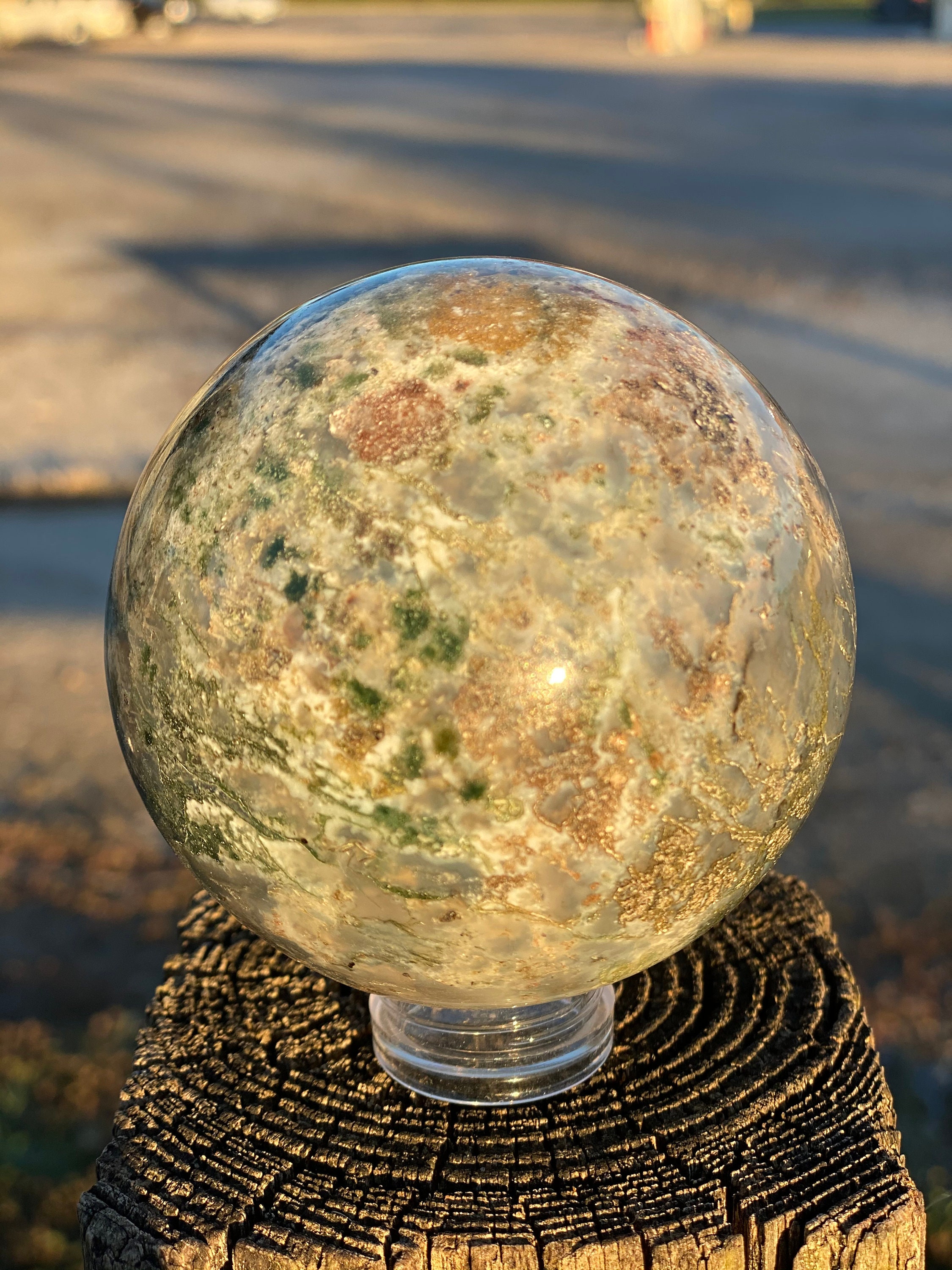 Moss Agate Sphere / Crystal Sphere / Healing Reiki / Crystal | Etsy