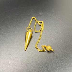 Gold Plated Cone Ring Metal Pendulum / Divination & Spiritual Healing