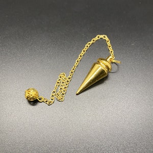Gold Plated Cone Ring Metal Pendulum / Divination & Spiritual Healing