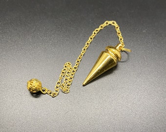 Péndulo de metal de anillo de cono chapado en oro / Adivinación y curación espiritual