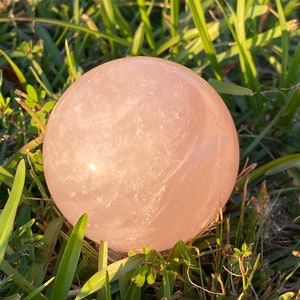 Rose Quartz Sphere, Crystal Ball, Rose Quartz Sphere, Rose Quartz Crystal, Crystal Sphere - 449 GMs