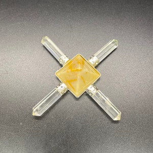 Crystal Quartz And Yellow Aventurine Gemstone Energy Generator