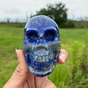 Lapis Lazuli Skull / Crystal Skull / Skull Decor / Human Skull Ornament / Gemstone Skull Decor/ Halloween Gift - 395 GMs