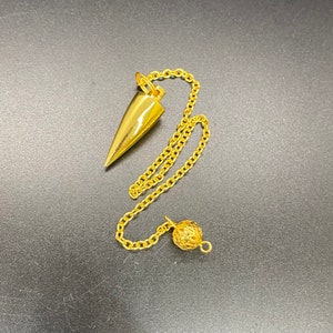 Gold Plated Cone Ring Metal Pendulum / Divination & Spiritual Healing