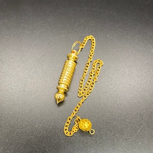 Gold Plated 9- Plate Vortex Openable Metal Pendulum / Divination & Spiritual Healing