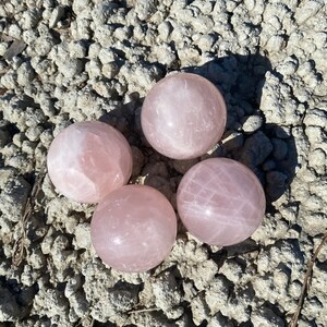 350 GMs Rose Quartz 65MM Crystal Healing Metaphysical Power Sphere Ball