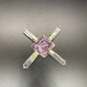 Crystal Quartz And Lepidolite Gemstone Energy Generator