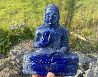 Lapis Lazuli Buddha  Figurine / Meditation, Feng Shui Home Decor/ Buddhist / Buddha Head/ Energy/ Buddha Statue/Buddhist Face - 670 GMs