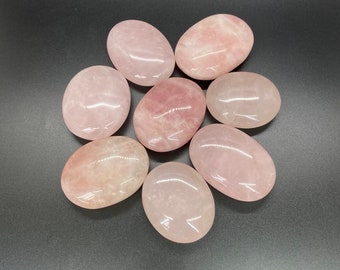 Natural Rose Quartz Palm Stone