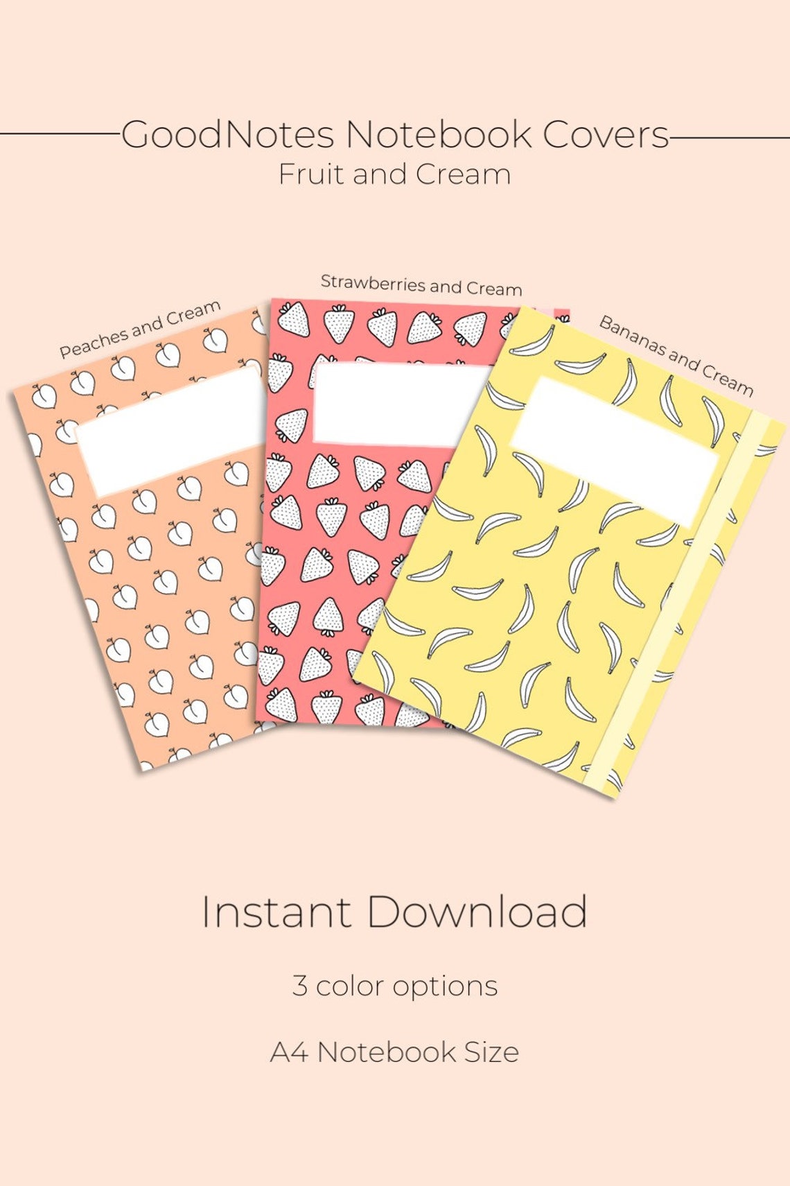 GoodNotes Notebook Cover Notebook Cover for GoodNotes Fruit Etsy