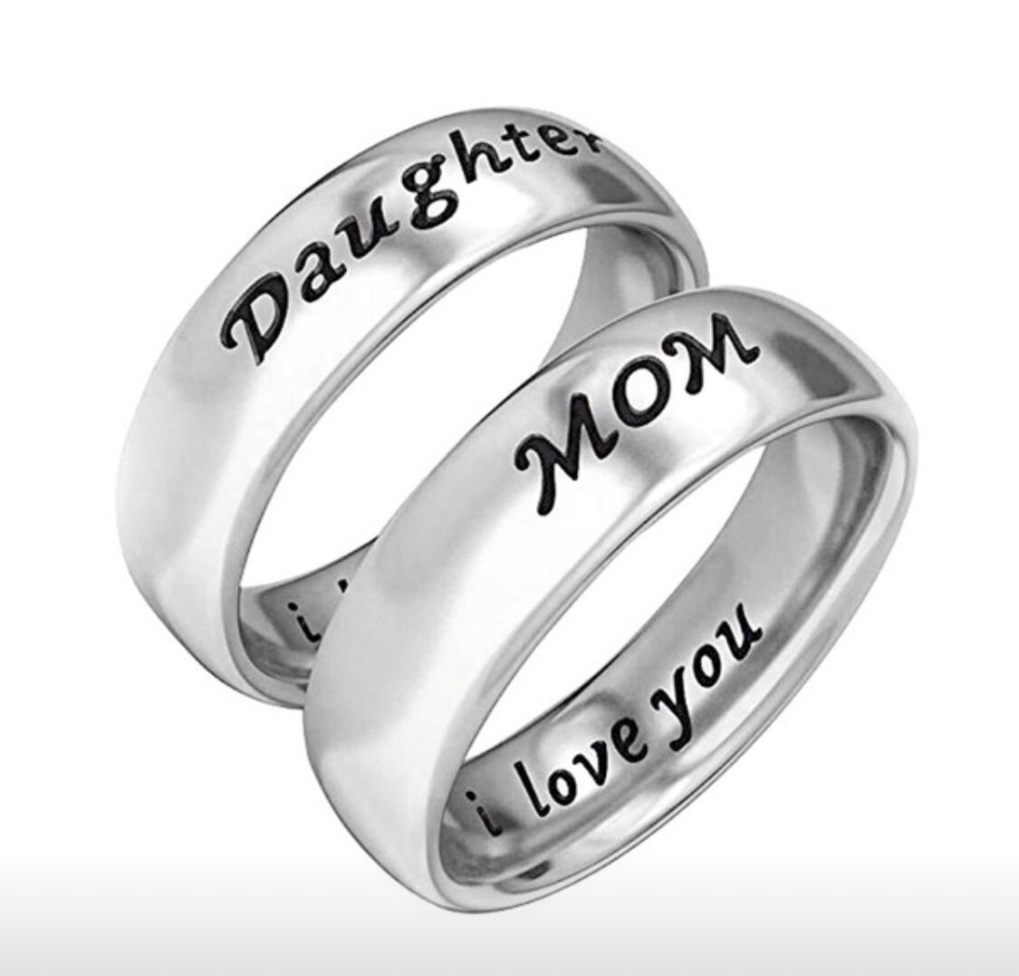 Sterling silver Mom/Daughter rings Etsy