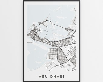 Abu Dhabi Map Print - Minimal Abu Dhabi Poster Art - United Arab Emirates