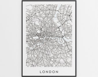 London Map Print - Minimal London Poster Art