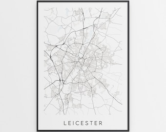 Leicester Map Print - Minimal Leicester Poster Art