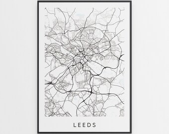 Leeds Map Print - Minimal Leeds Poster Art