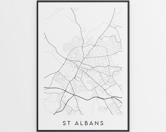 St Albans Map Print - Minimal St Albans Poster Art