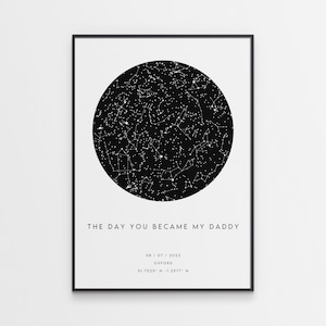 The Day You Became My Daddy Star Map Print - Father's Day Gift - First Fathers Day Gift