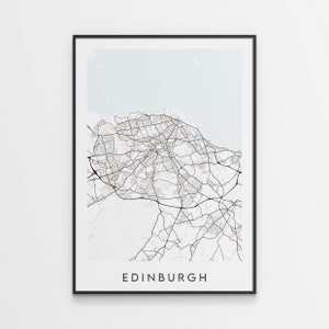 Edinburgh Map Print - Minimal Edinburgh Poster Art - Scotland