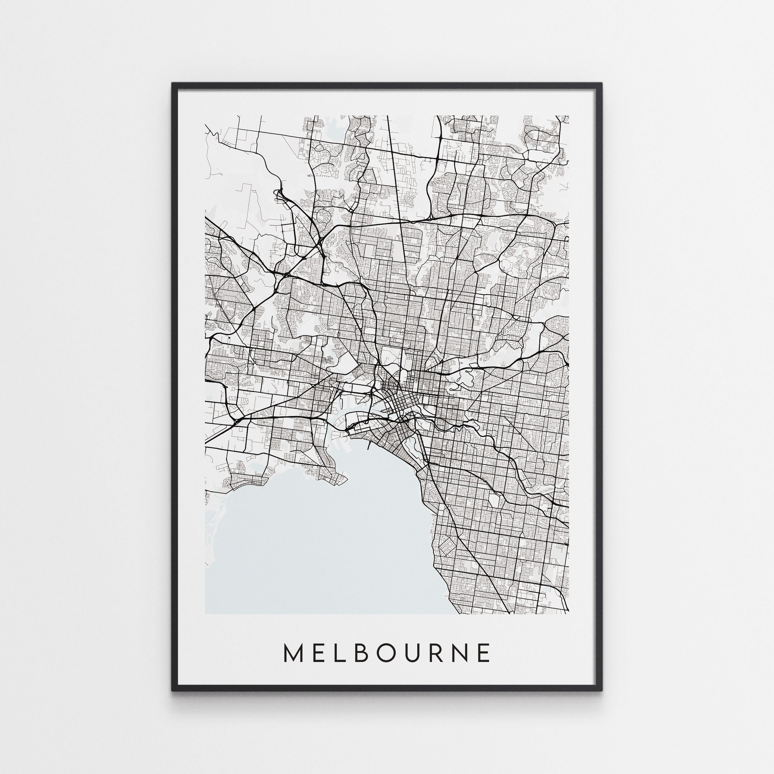 Minimalist map print of Melbourne Australia Digital Prints Prints etna