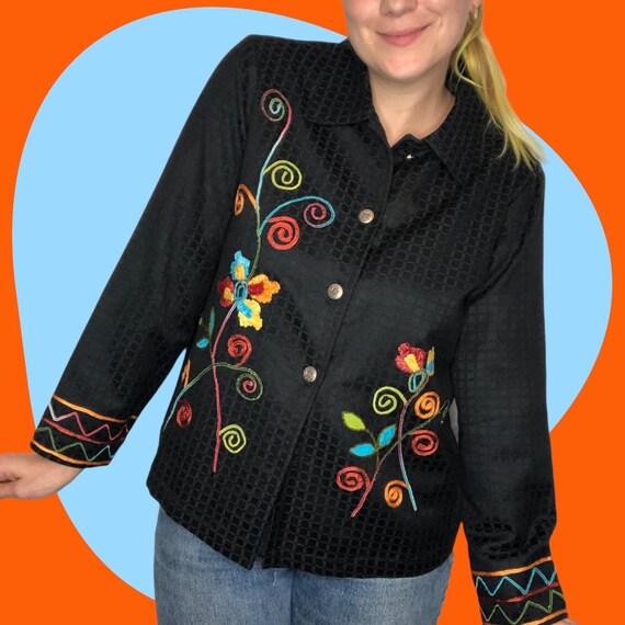 90s Vintage B&W Mandala Jacket 100% Cotton main image 0