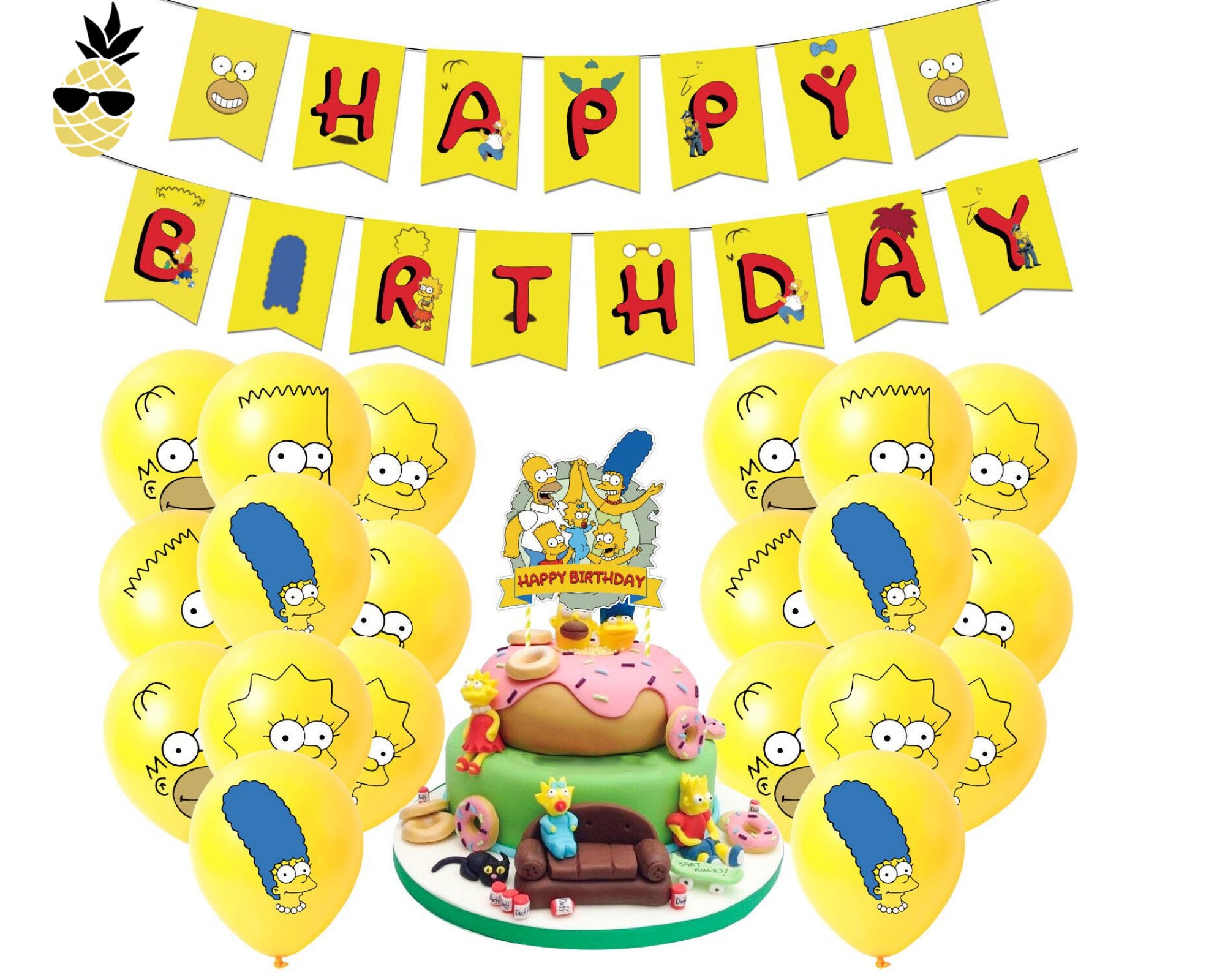 The Simpsons Themed Birthday Decoration Pack Banner Etsy
