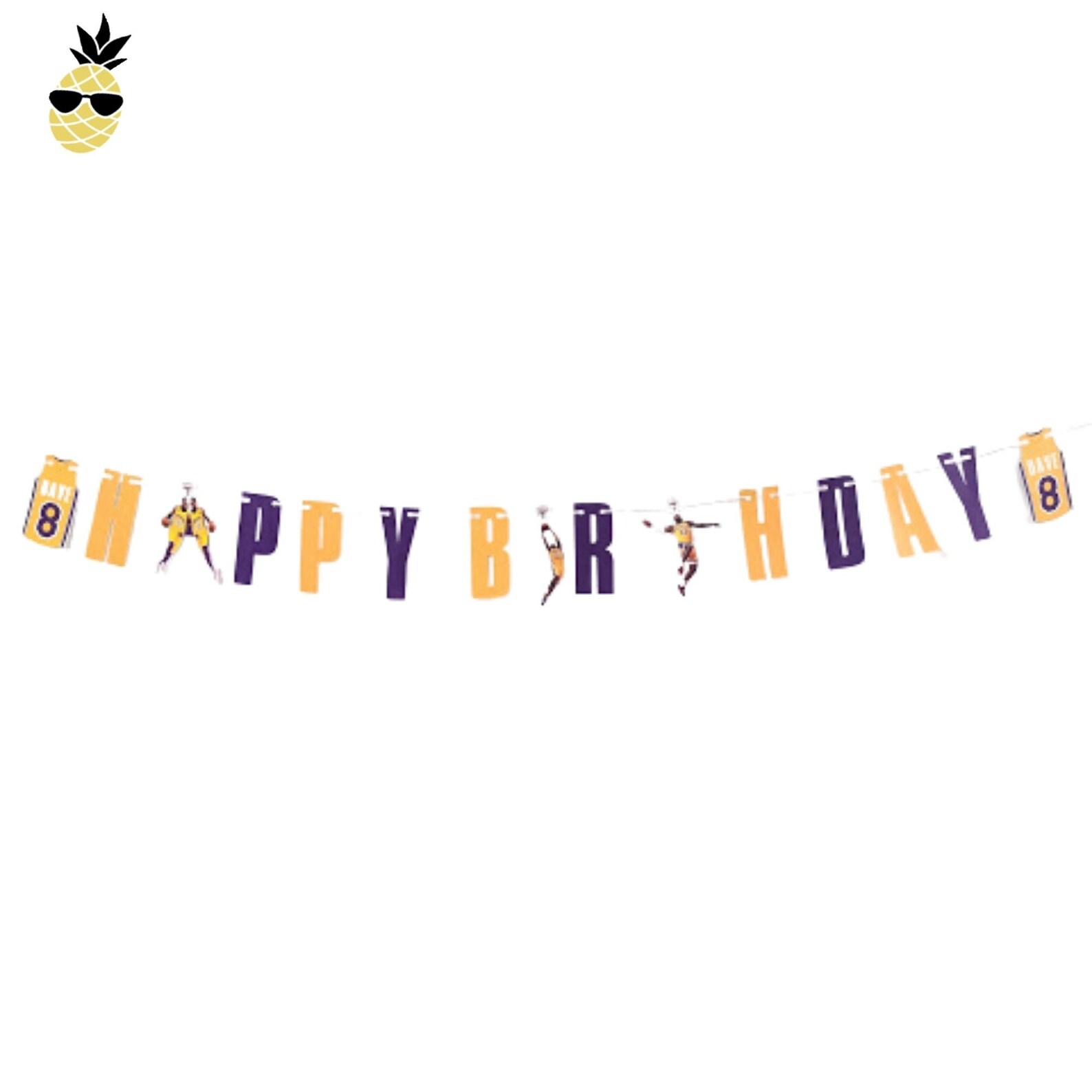 Lakers theme Happy Birthday banner Lakers party Custom | Etsy