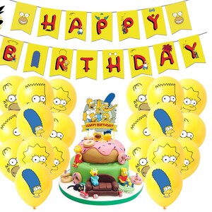 Banniere De Joyeux Anniversaire Des Simpson Decorations De Etsy Canada