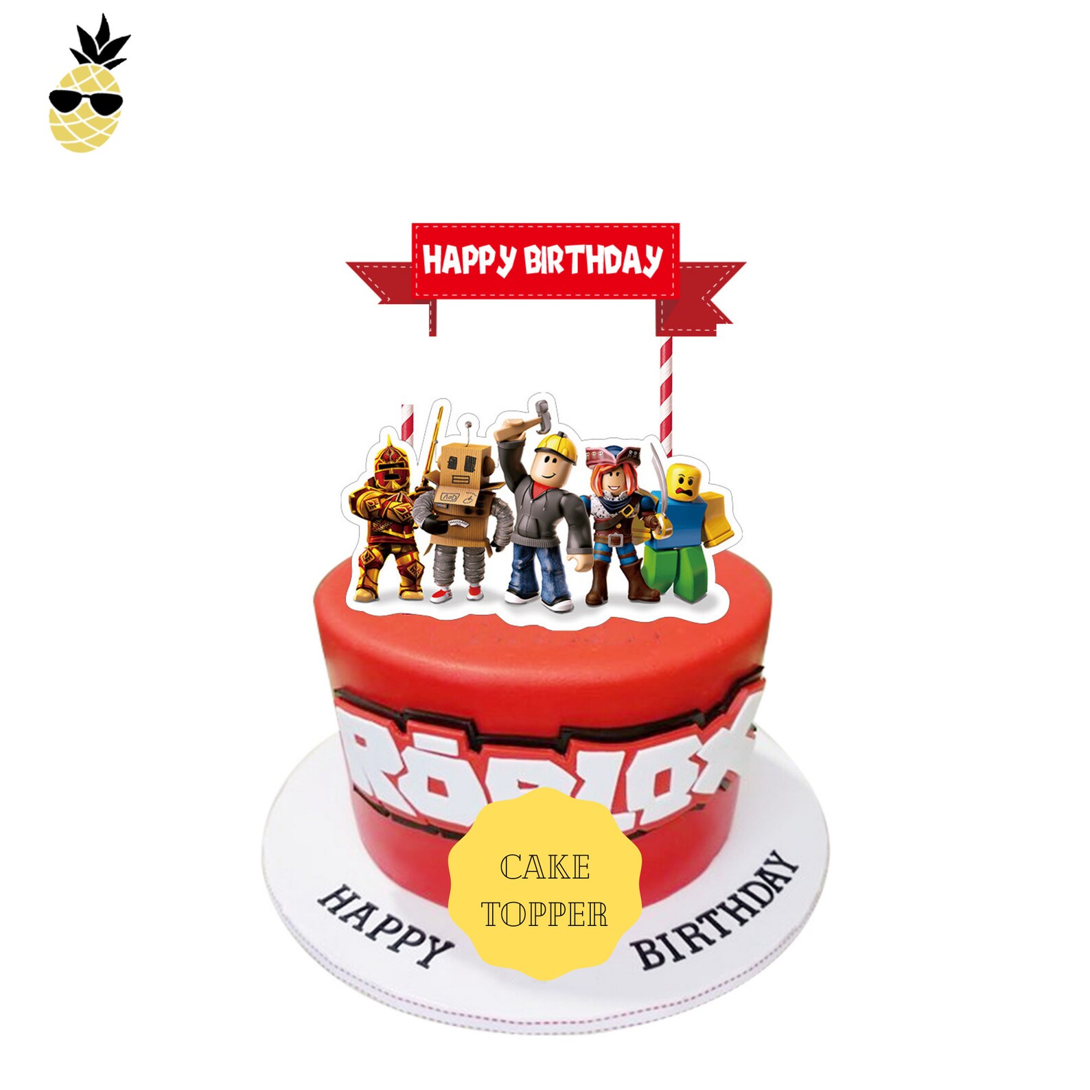Roblox décorations de fête bannière danniversaire Gâteau Etsy