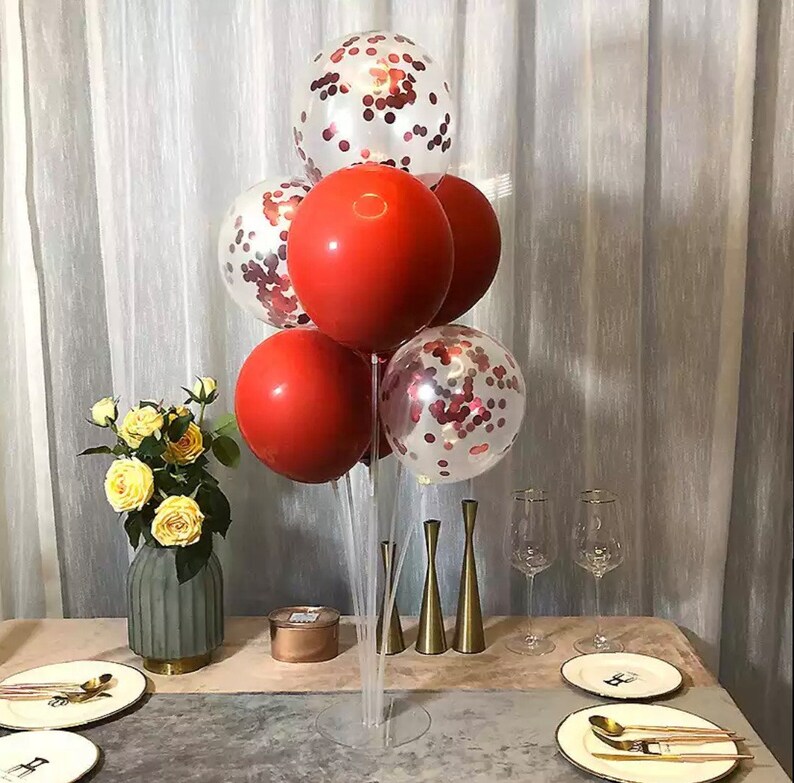 Red balloon stand kit 7pcs. Ideas for birthdays weddings Etsy