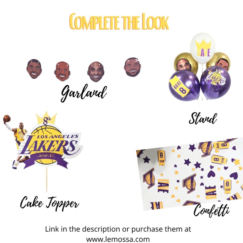 Lakers theme Happy Birthday banner Lakers party Custom | Etsy
