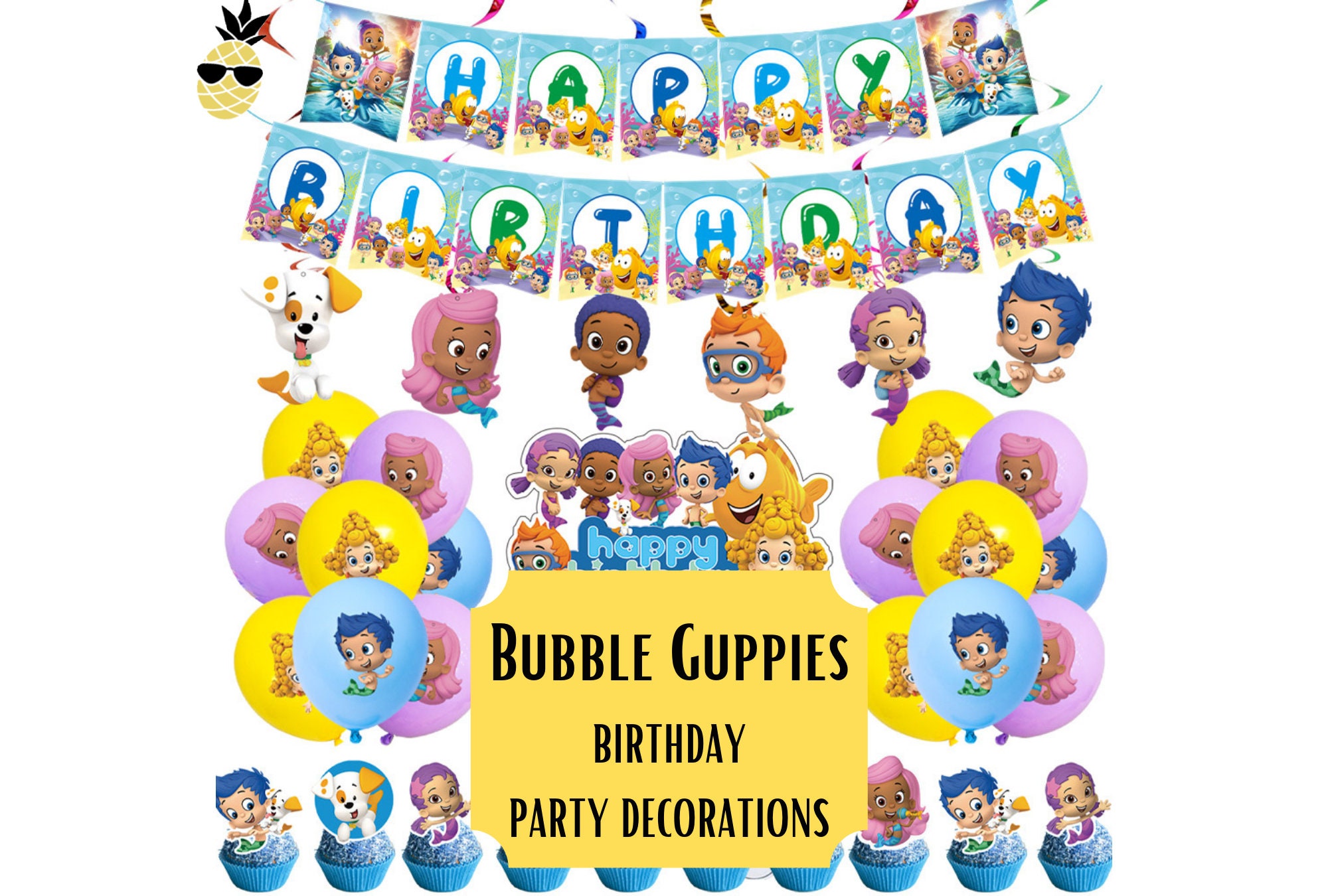 Bubble Guppies Birthday Banner Template