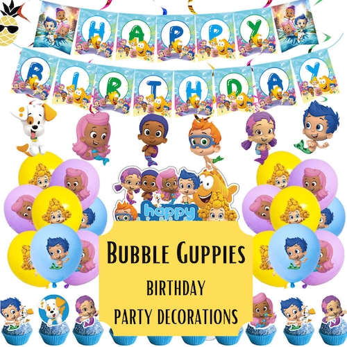 Bubble Guppies Cupcake Toppers Cake Birthday Party Decorations Etsy