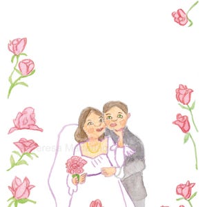 Hochzeitseinladung Postkarte - handillustrierte Postkarte
