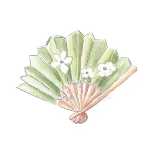 Postal ilustrada a mano de Sensu Fan of Japan