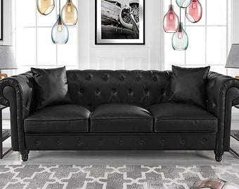 Tufted Leather Sofa Etsy