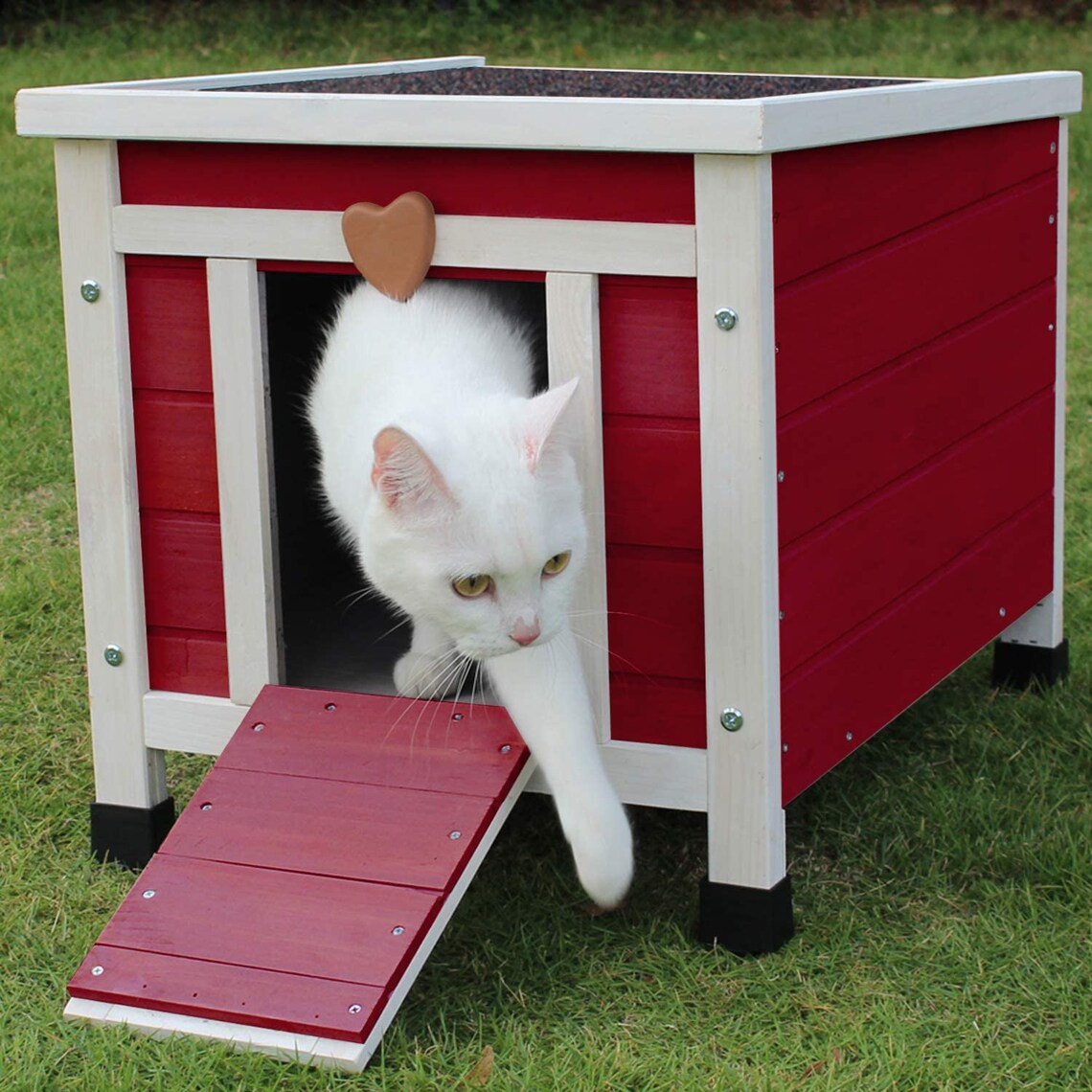 Wooden Cat House Outside Weatherproof Rabbit Hutch Small Etsy