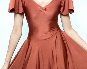 burnt orange flowy dress